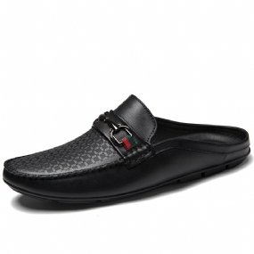 Pánske Topánky Mules Letné Kožené Slip On Šaty Sandále Veľké Veľkosti Papuče