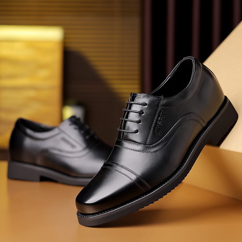 Nový Štýl Pánske Zvýšenie Výšky 6cm Spoločenské Topánky Kožené Obchodné Šaty Ploché
