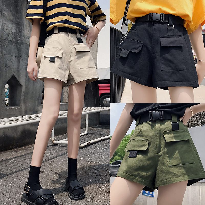 Dámske Cargo Šortky Voľné Rovné Ležérne Trendy Športové Päťbodové