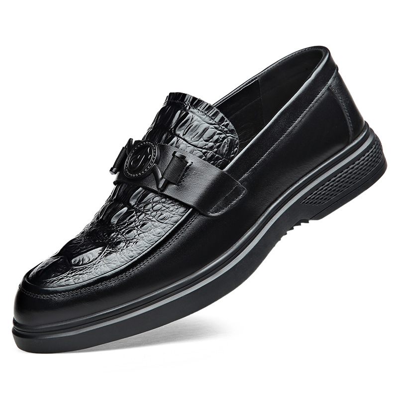 2023 Nový Krokodílí Vzor Ležérne Pánske Topánky Kožené Slip-on Foot Mokasíny Biznis Hrášok