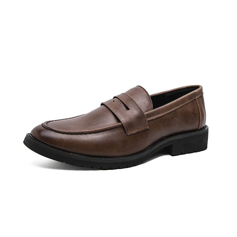 Pánske Spoločenské Topánky Jar A Jeseň 2023 Nové Slip-on Retro Set-foot Mokasíny S Okrúhlou Špičkou Ležérne