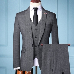 Módny Pánsky Oblek Trojdielny Na Jar A Na Jeseň Slim Business Formal One Button