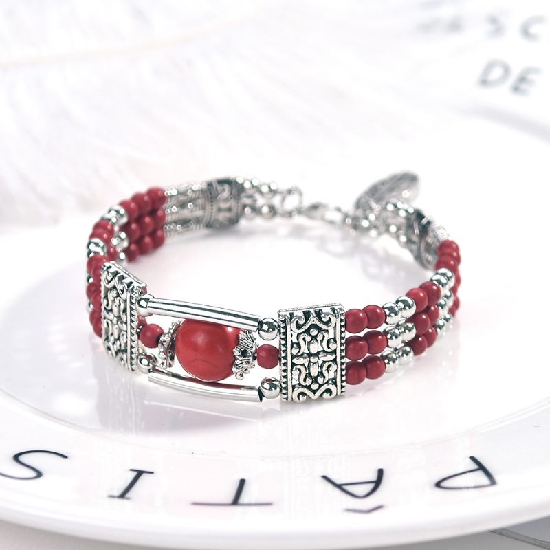 Trendy Drôtený Tyrkysový Korálkový Náramok Boho Šperky