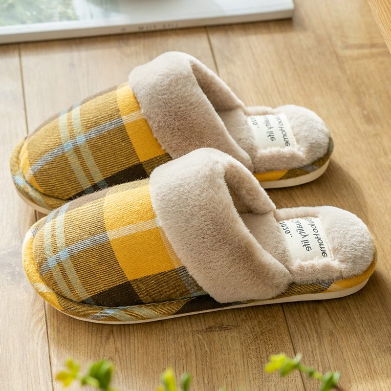 Bavlnené Papuče Dámske Jesenné A Zimné Vnútorné Domáce Teplé Protišmykové Párové Kožušinové S Hrubou Podrážkou Pánske