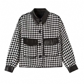 Bundy Ženy Houndstooth Cropped Tops