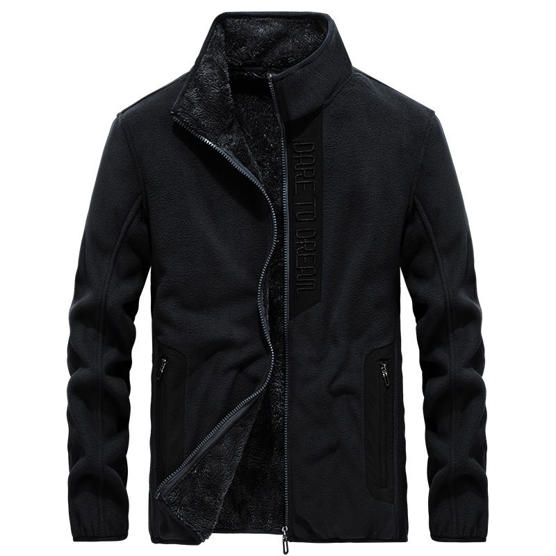 Bundy Pánske Ležérne Fleece Kabát Bez Goliera Na Zips