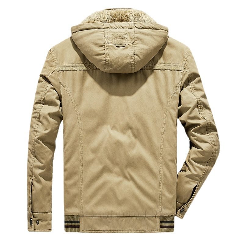 Pánska Bavlnená Bunda Cardigan Voľný Na Zips