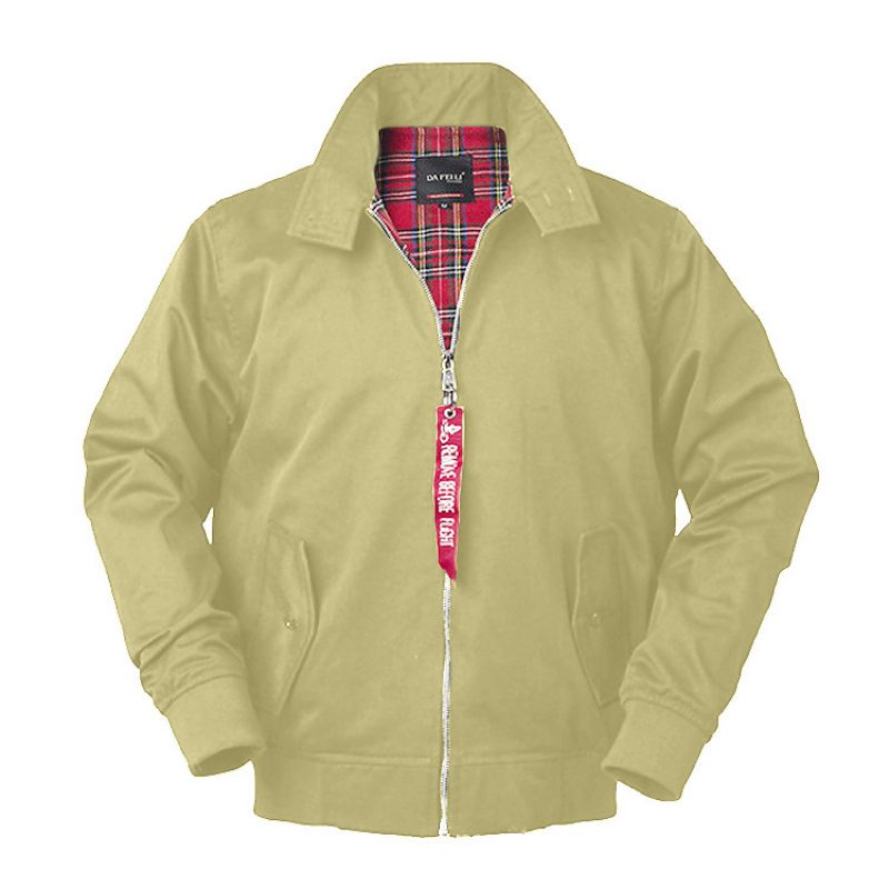 Pánska Bunda S Golierom Slim Fit Casual Khaki