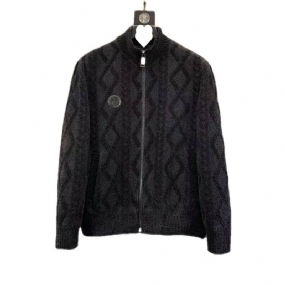 Stojan Golier Knit Cardigan Jacket Men Business Neformálne Jednofarebné Slim Fit