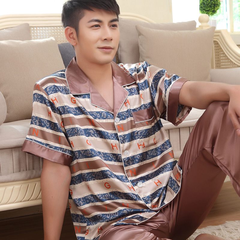Hodvábne Pyžamá Pánske Sety Loungewear