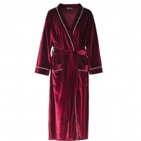 Nočná Košeľa Zlatý Velvet Cardigan Župan Pánsky Výstrih Do V