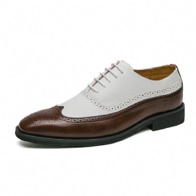 Jarná Móda Color Block Oxford Šaty Topánky Brogue Spoločenské Pánske Plus Size Izba Šnurovacie