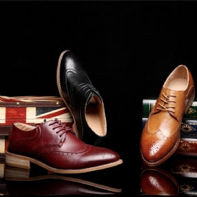 Pánske Topánky 45 Business Ležérne Spoločenské 46 Brogue Vyrezávané Špičaté Trendy Na Jar