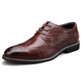 Pánske Topánky Brogue Šaty Obuv Podnikové Neformálne Veľká Veľkosť Jarné Nízke Top Vyrezávané Kožené Povrch Gentleman