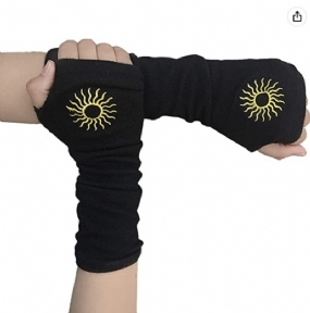 Pletené Rukávy Rukavice Ninja Half Finger Moon Satan Cross Teplé Puzdro Proti Zašpineniu