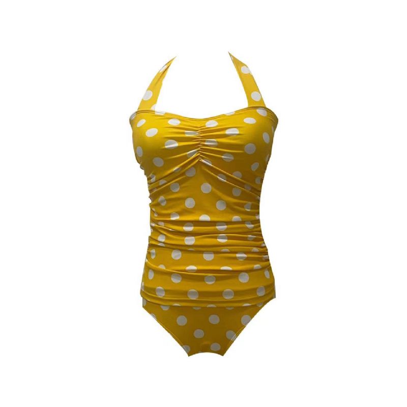 Nové Sexi Retro Bodkované Jednodielne Plavky Viacfarebné Plus Size