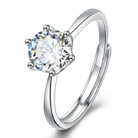 Návrh Prsteňa Prsteň Párový Diamantový So Šiestimi Pazúrmi Vykladaný Moissanite Dámsky Otvorený