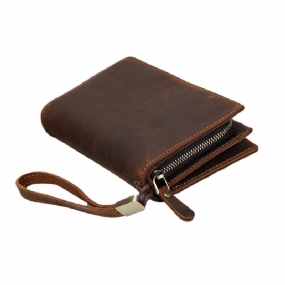 Pánska Kožená Peňaženka Crazy Horse Leather Long Wallet Retro Coin Clutch