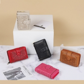 Retro Multi-card Hollow Dámska Viacúčelová Peňaženka S Krátkou Prackou Na Zips