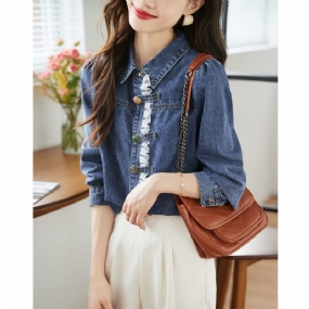 Denim Dámska Košeľa Nová Móda Ležérne