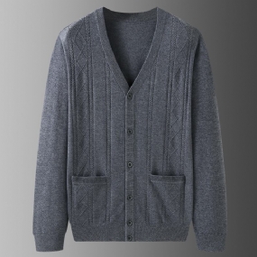 Pánsky Sveter Cardigan Voľná Bunda