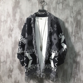 Vintage Sveter Pánsky Cardigan Kabát Voľný Trend