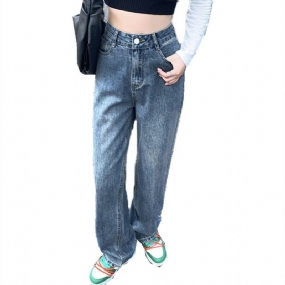 Voľné Džínsy Dámske S Vysokým Pásom Vintage Trend Nine