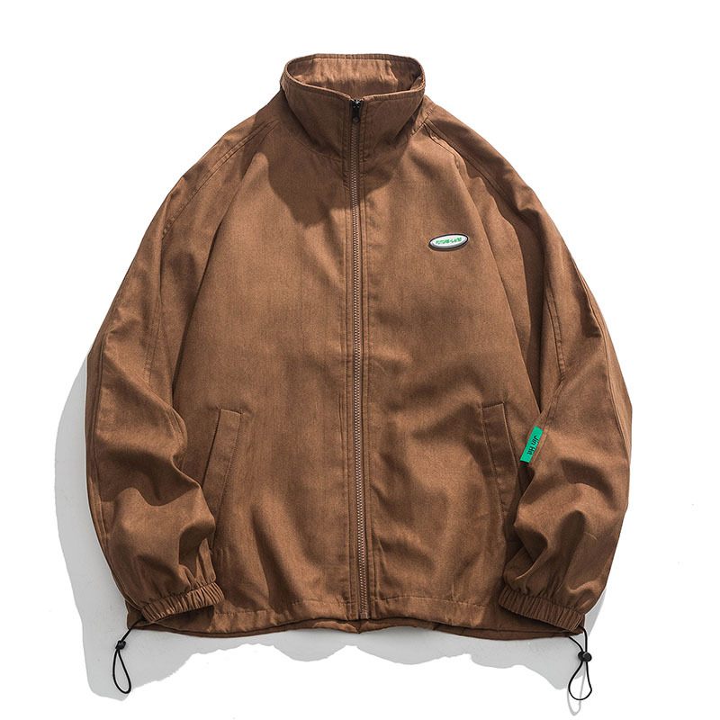 Hnedá Bunda S Golierom So Stojačikom Pánske Trendy Topy Na Voľný Čas