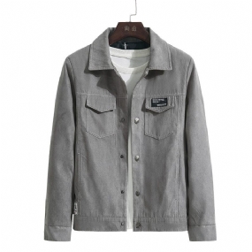 Pánska Pracovná Bunda Denim Pekný Trendy Ležérny Lapel