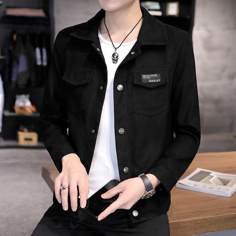 Pánska Pracovná Bunda Denim Pekný Trendy Ležérny Lapel