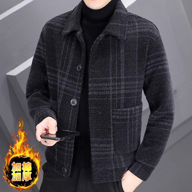 Pánske Kabáty Slim Lapel Bundy Single Breasted