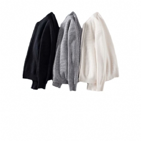 Pánske Svetre Na Zips Knit Slim Fit Trendy Vrchné Odevy