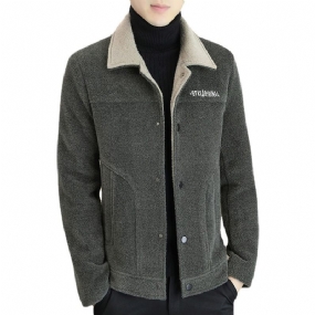 Pánsky Vlnený Kabát Na Voľný Čas Business Single Breasted Coat
