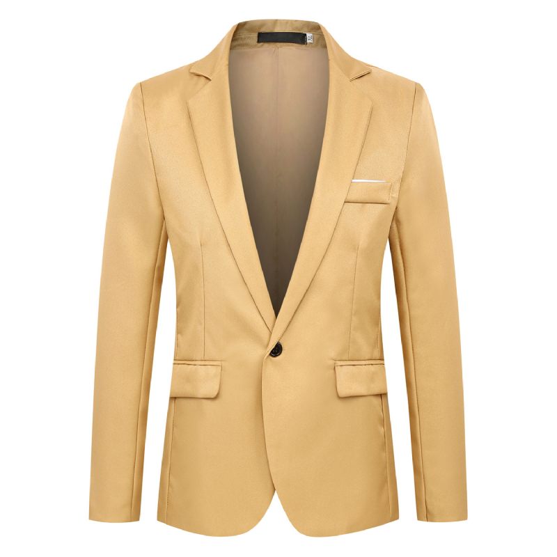 Pánske Blejzre Slim Fit Ležérne Kockované Trend Jednoradové Na Jeden Gombík