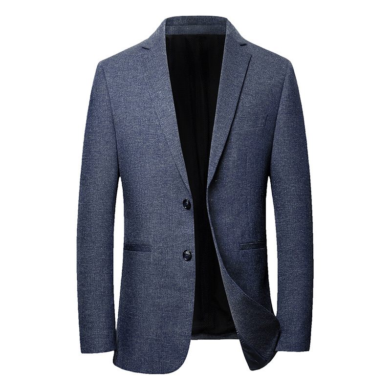 Pánske Sako Slim Fit Jednofarebné Ležérne Jednoprsia S Dvoma Gombíkmi