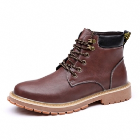 Zimné Čižmy Martin Pánske Trendy Obuvnícke Plus Zamatové Teplé Šľachové Kožené Retro Púštne