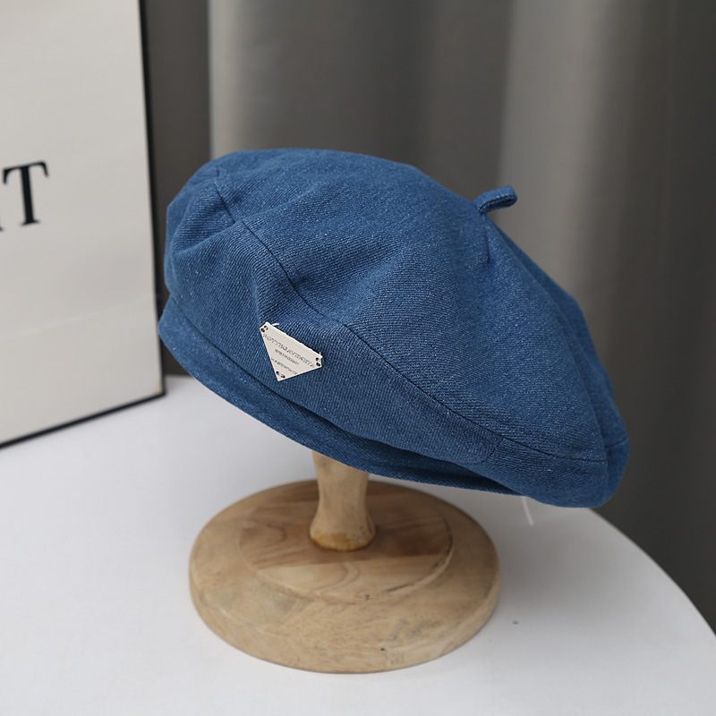 Módna Čiapka V Štýle Little Belle Maliarska Retro Denim Baret Girls