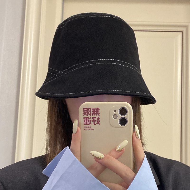 Rybársky Klobúk Zakrývajúci Tvár Dámsky Malý Retro Bucket Hat Samozatvárací