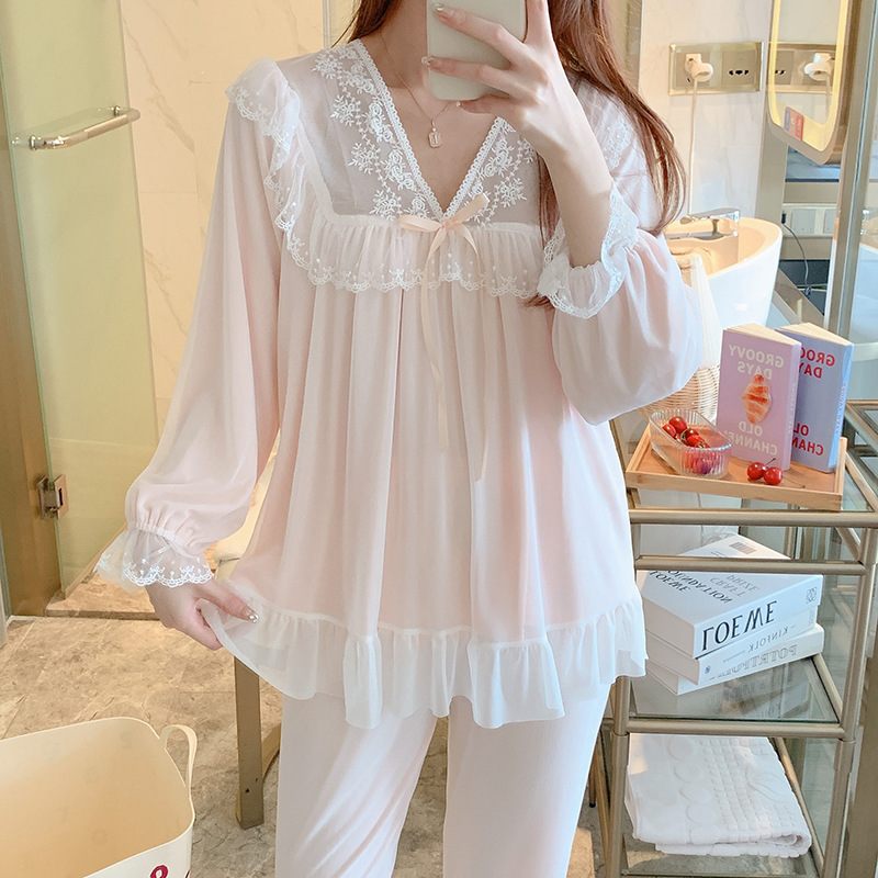 Dámske Pyžamo Čipkovaný Tenký Oblek Sweet Homewear