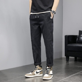 Elastické Džínsy Pánske Trendy Slim Fit Rovné Nohavice