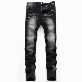 Elastické Džínsy Pánske Trendy Slim Fit Rovné Nohavice