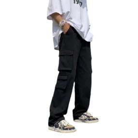 Ležérne Nohavice Pánske Trendy Slim Rovné Elastické
