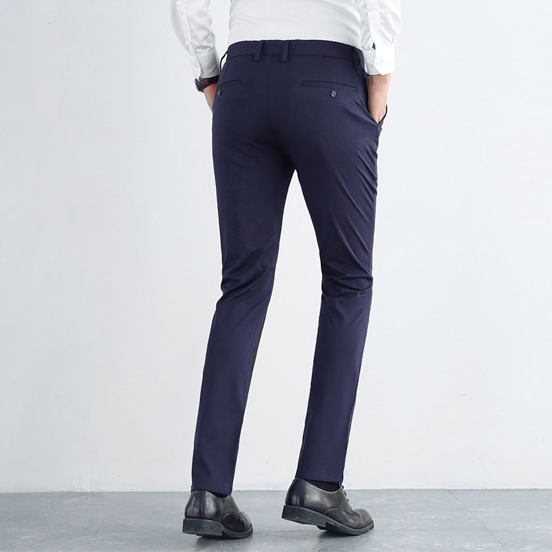 Pánske Ležérne Nohavice Elastické Rovné Slim Fit Zoštíhľujúce Jednofarebné