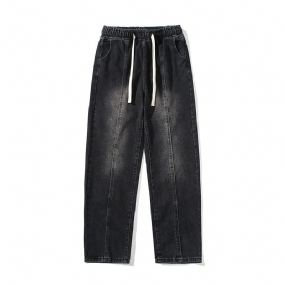 Pánske Vintage Jeans Gradient Voľné Rovné Nohavice