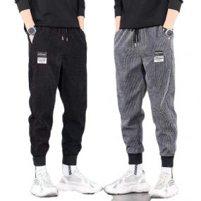 Pánsky Manšestrový Ležérny Slim Fit Stretch Stredne Stúpajúci Rovný