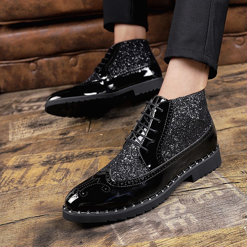 2020 Nové Jarné A Jesenné Vysoké Svetlé Kožené Topánky Brogue Móda Osobnosť Ležérne Trendy Pánske