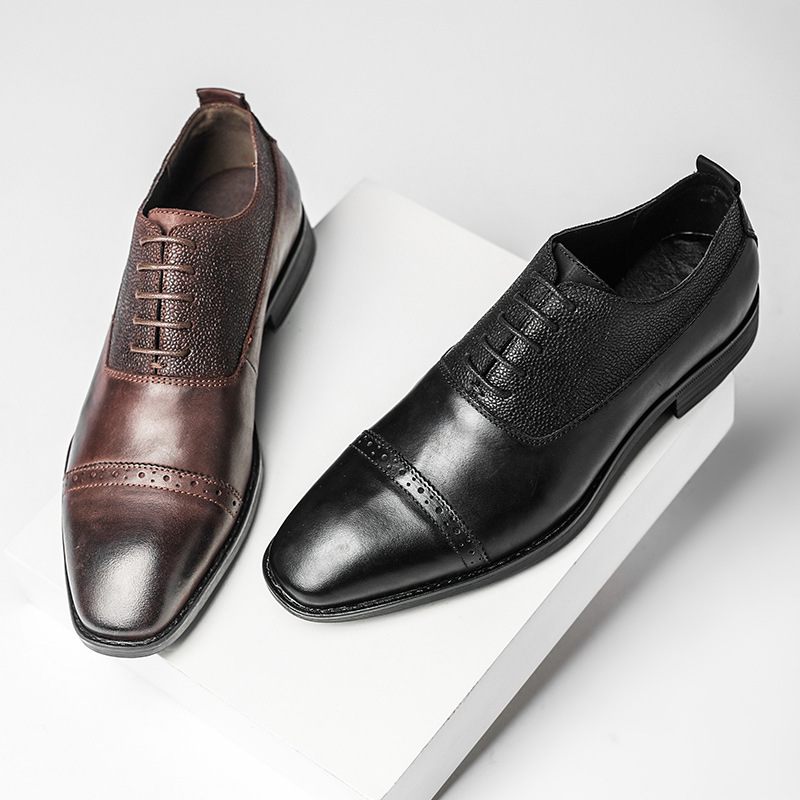 Brogue Topánky Pánske Jarné Retro Obchodné Šaty Kožené Svadobné Ženícha Mužské