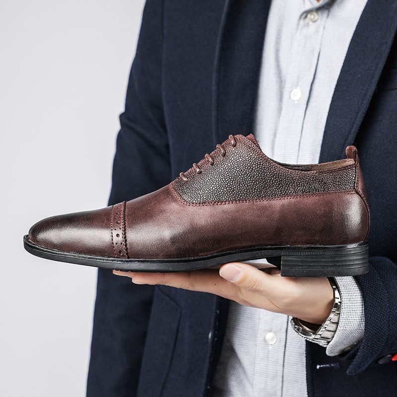 Brogue Topánky Pánske Jarné Retro Obchodné Šaty Kožené Svadobné Ženícha Mužské
