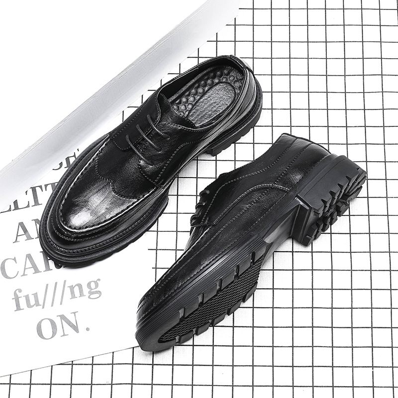 Brogue Topánky Pánske Trendy Neformálne Obchodné Spoločenské Šaty Priedušné Čierne Px78-g