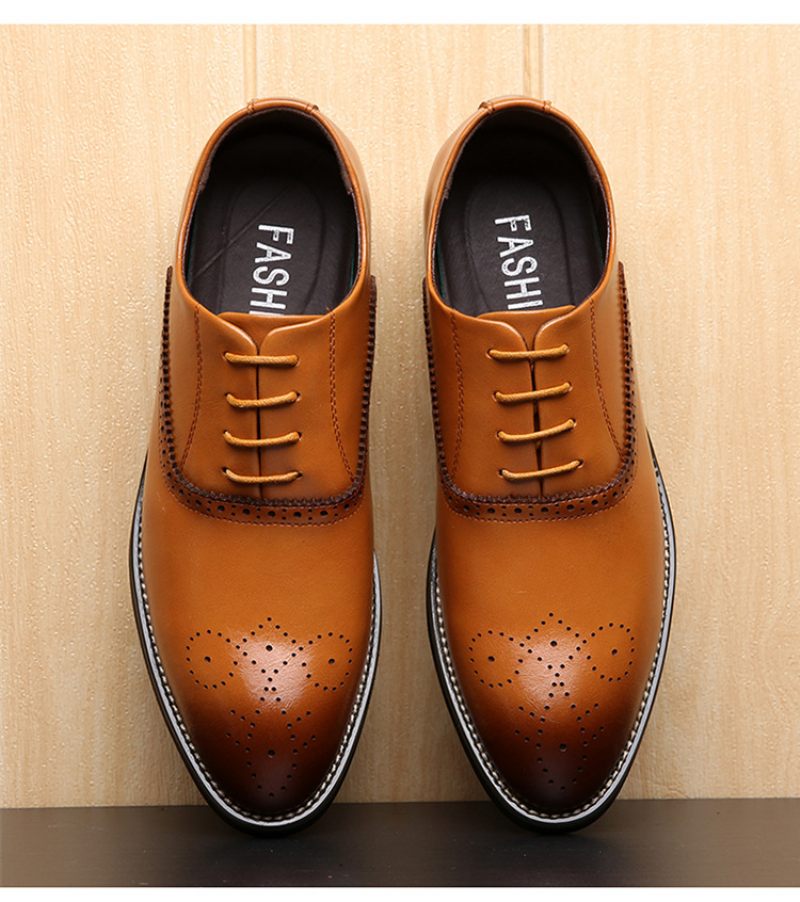 Brogue Topánky Vyrezávané Pánske Spoločenské Obchodné Derby Ručne Vyrábané Špicaté Retro Svadobné Trendy